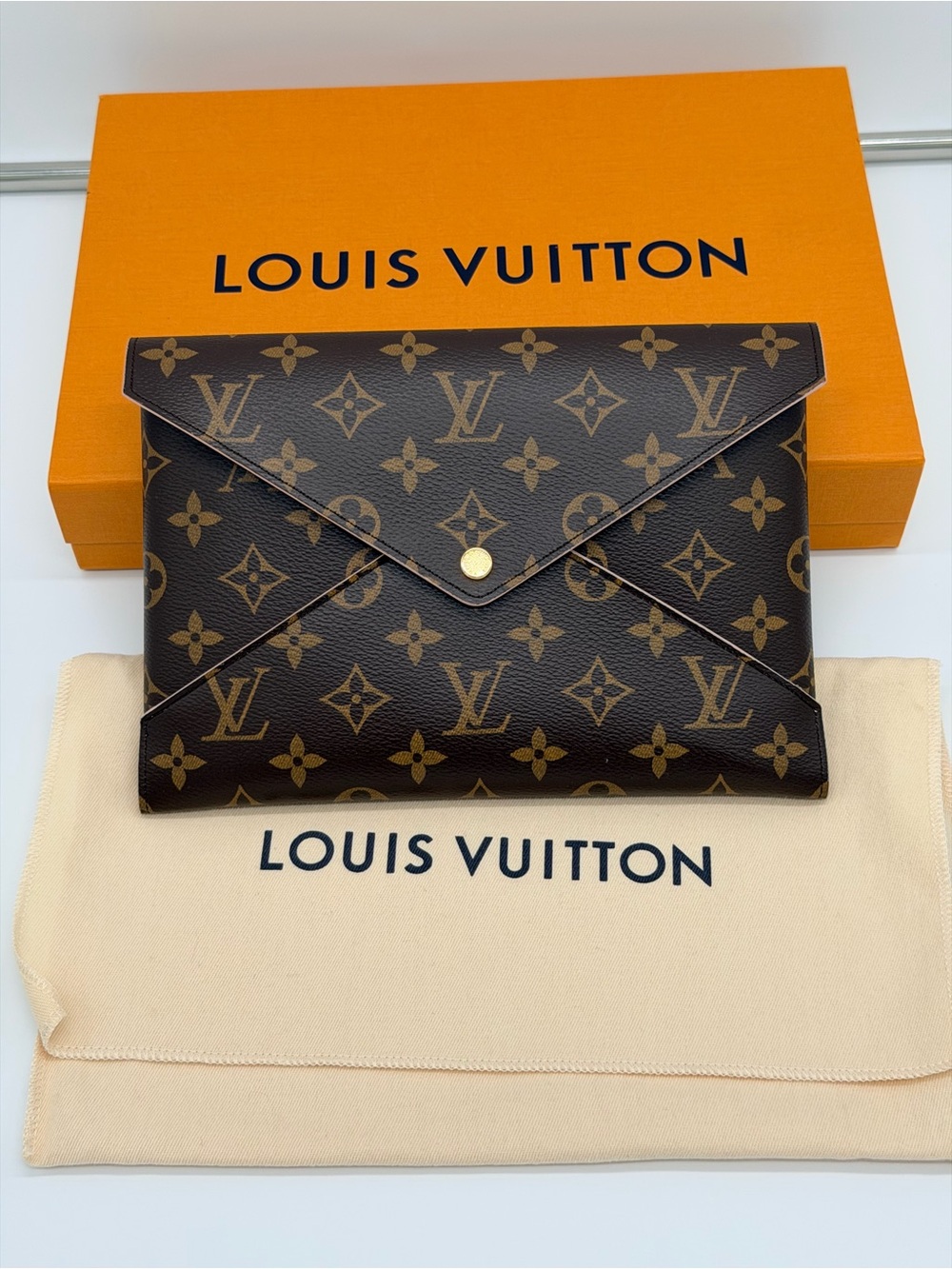 🆕 Louis Vuitton Monogram Kirigami  Clutch - Brown/Tan Canvas Microchip